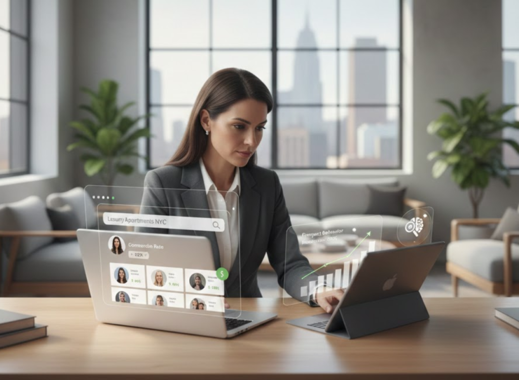 PPC analytics dashboard showing real estate lead performance