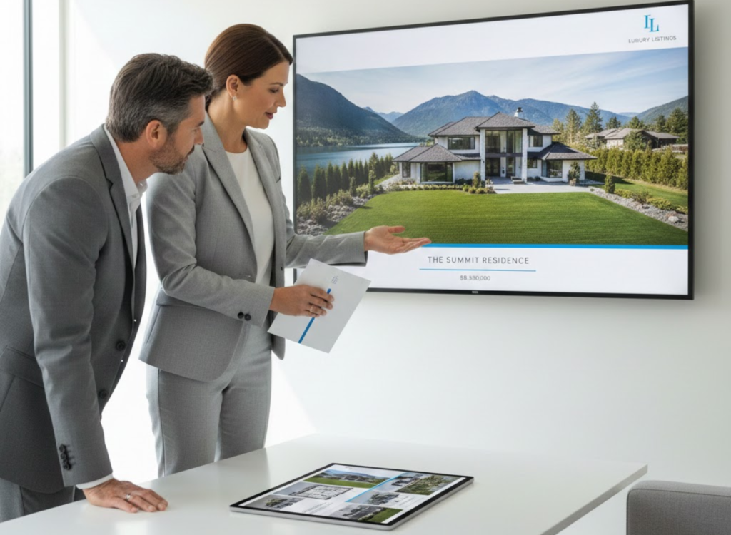 Showcasing real estate properties using professional branding and design