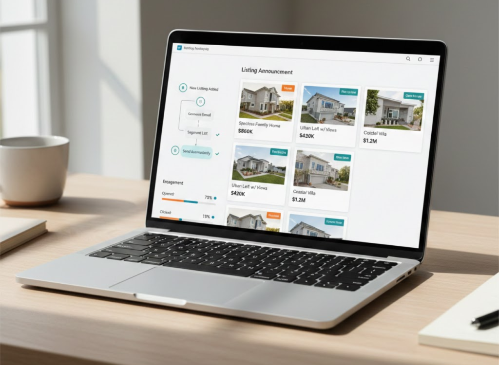 Real estate listing email being sent to potential buyers